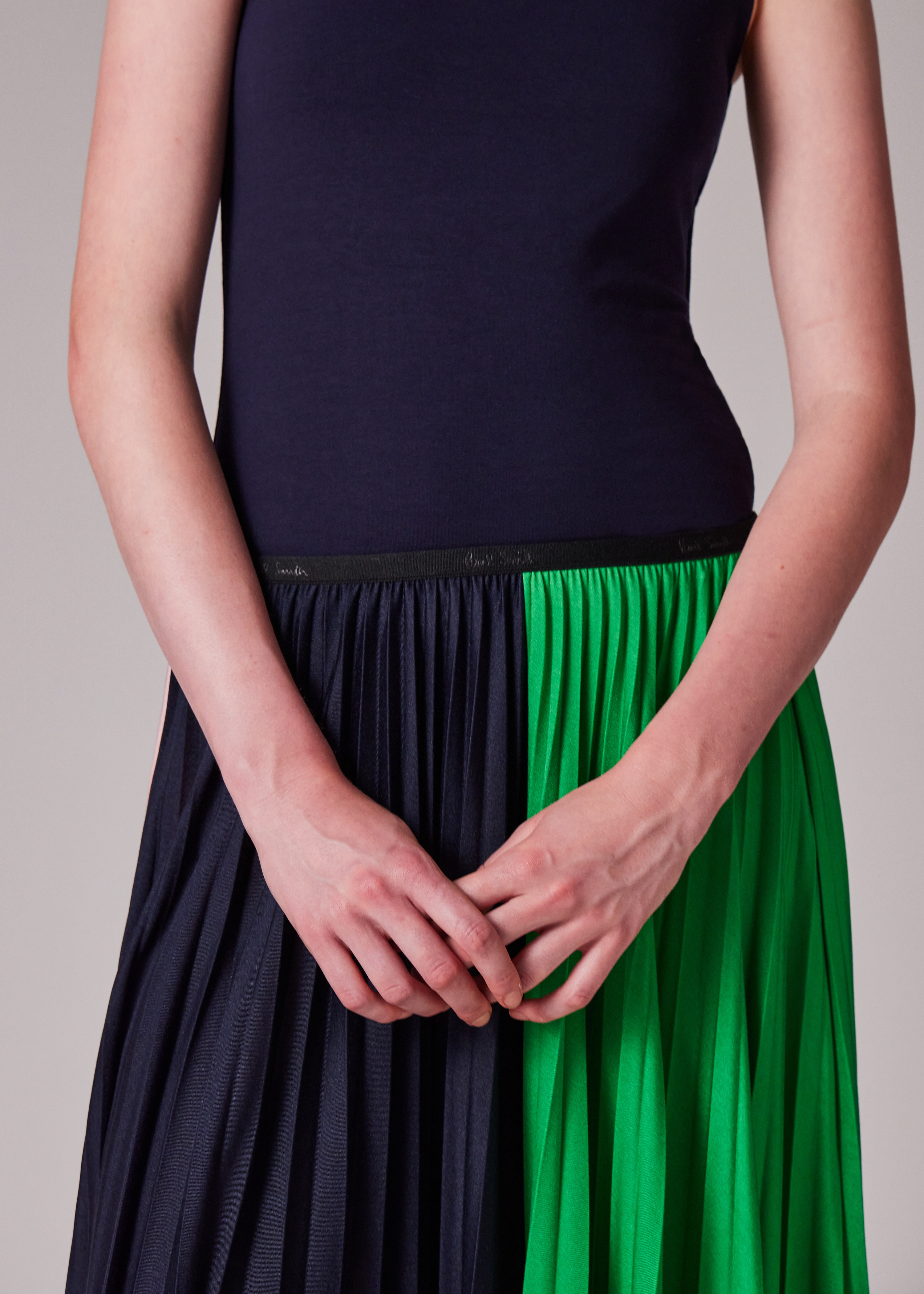 Women's Pleated 'Block Stripe' Skirt - 5