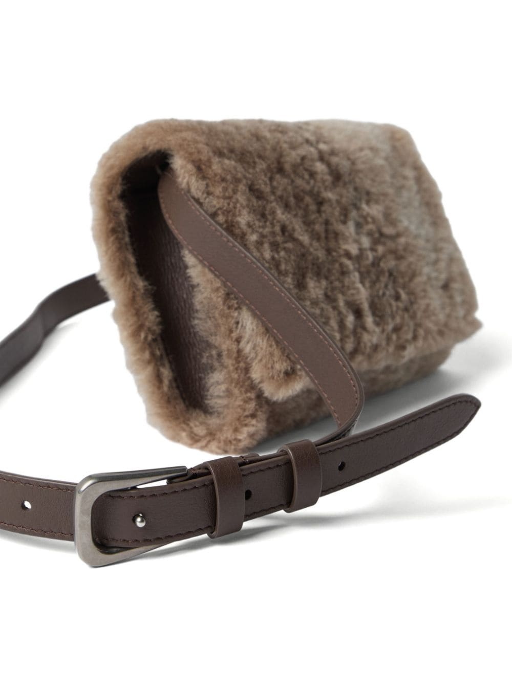 shearling cross body bag - 5