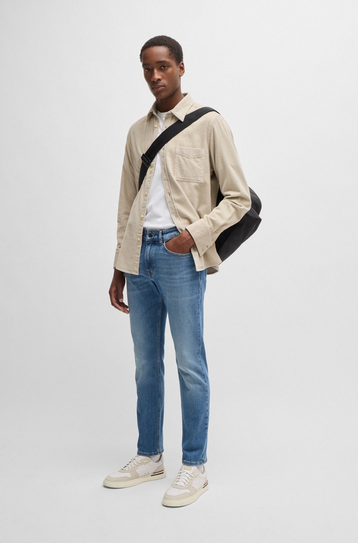 SLIM-FIT JEANS IN BLUE COMFORT-STRETCH DENIM - 3
