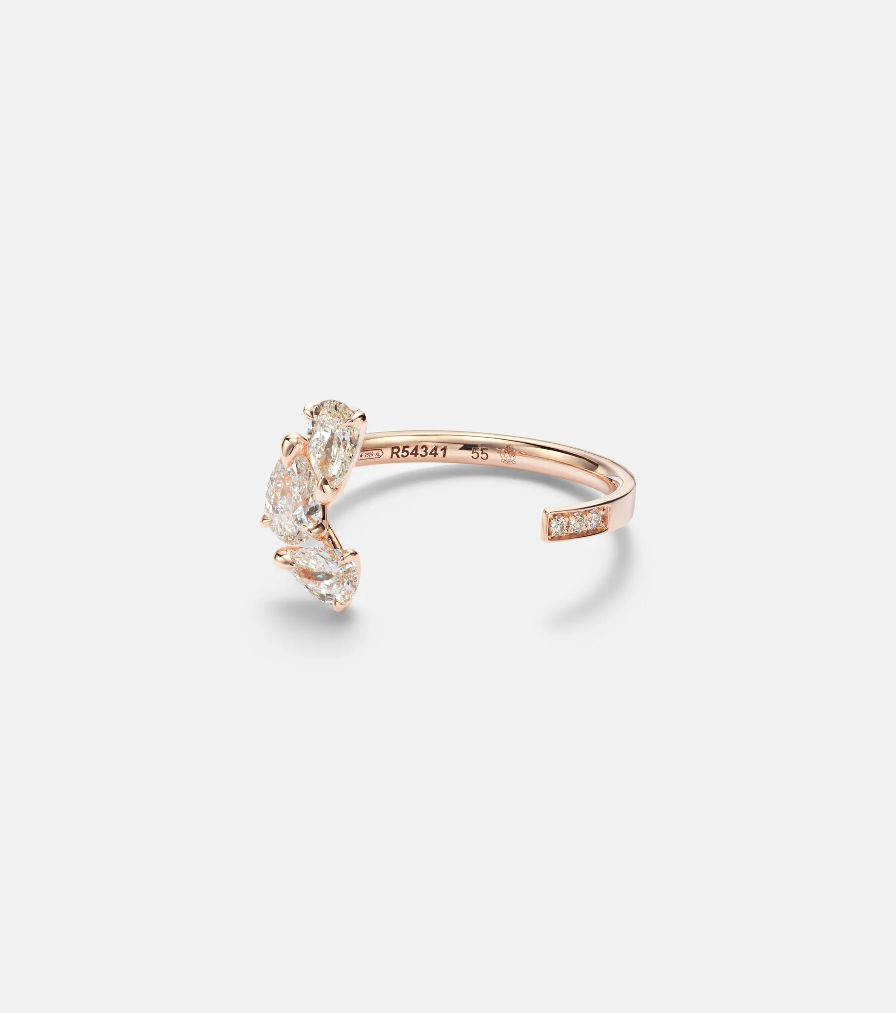 Serti Sur Vide 18kt rose gold ring with diamonds - 1