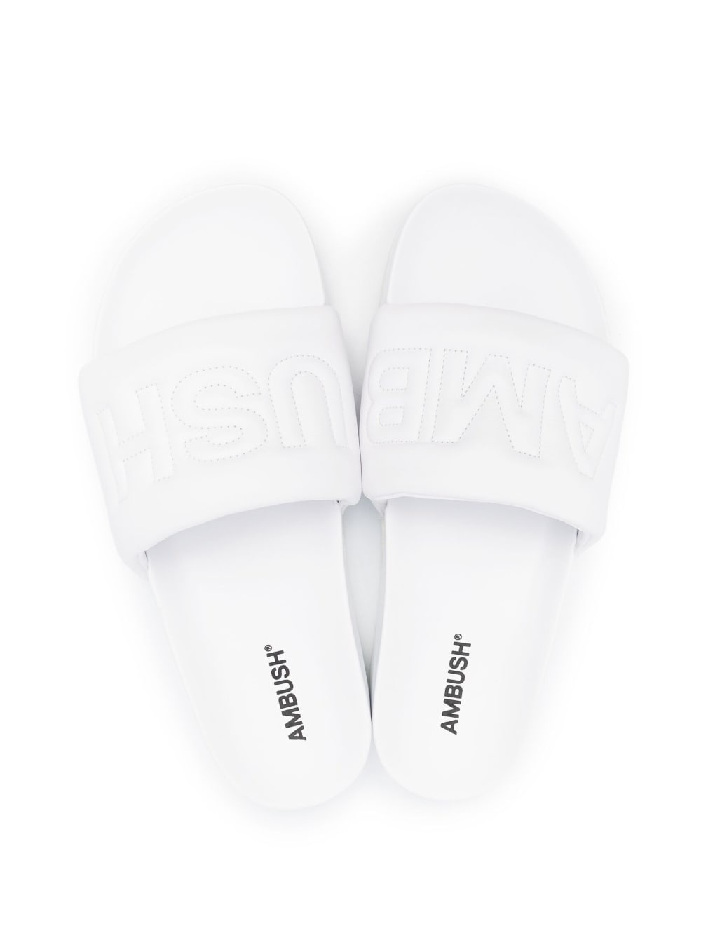 quilted-logo leather slides - 4