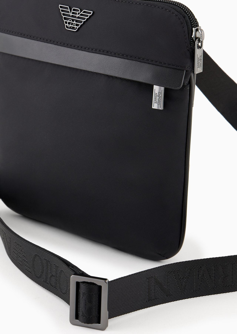 Flat Armani Sustainability Values crossbody bag in recycled nylon 5