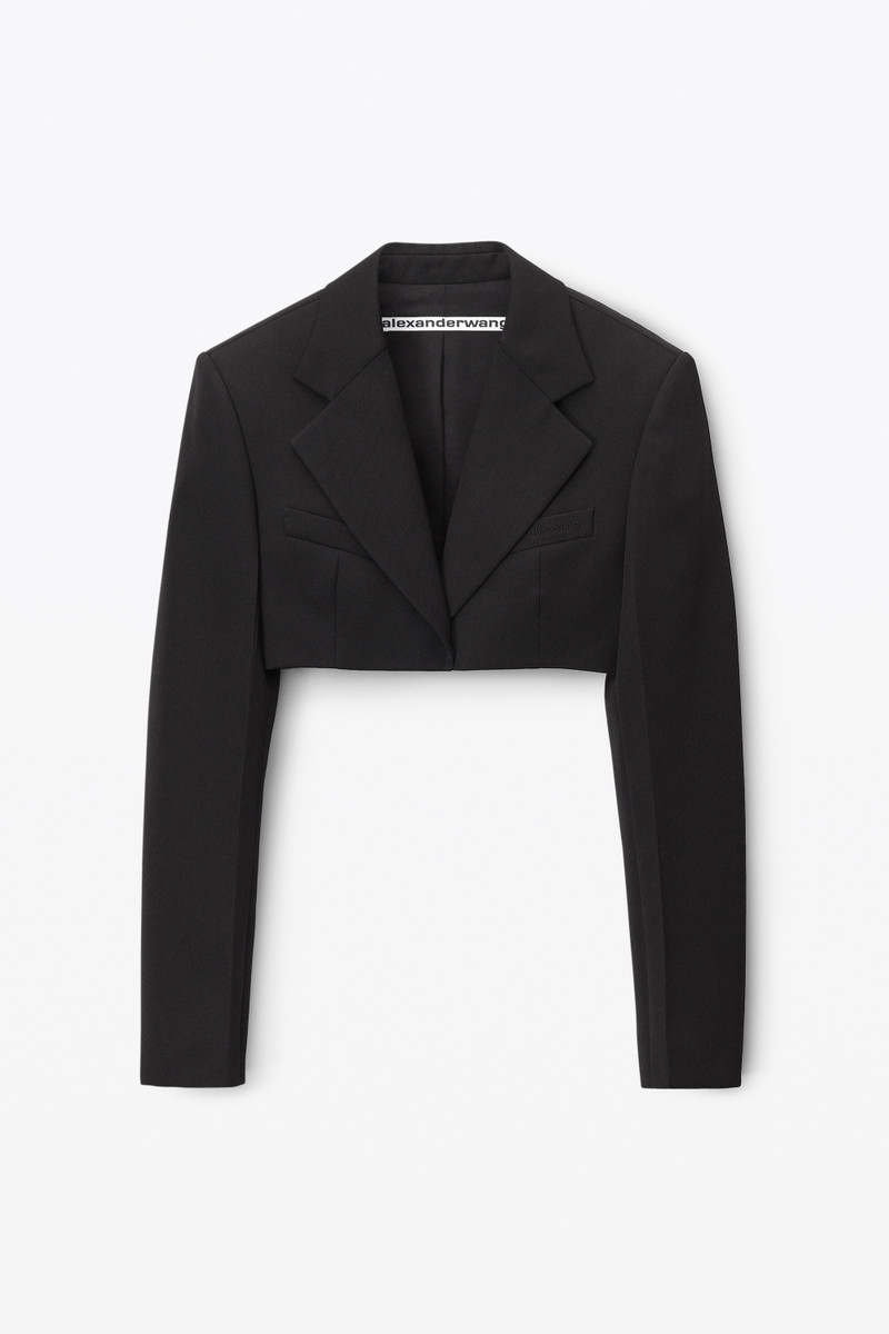 cropped tuxedo blazer in wool tailoring 1