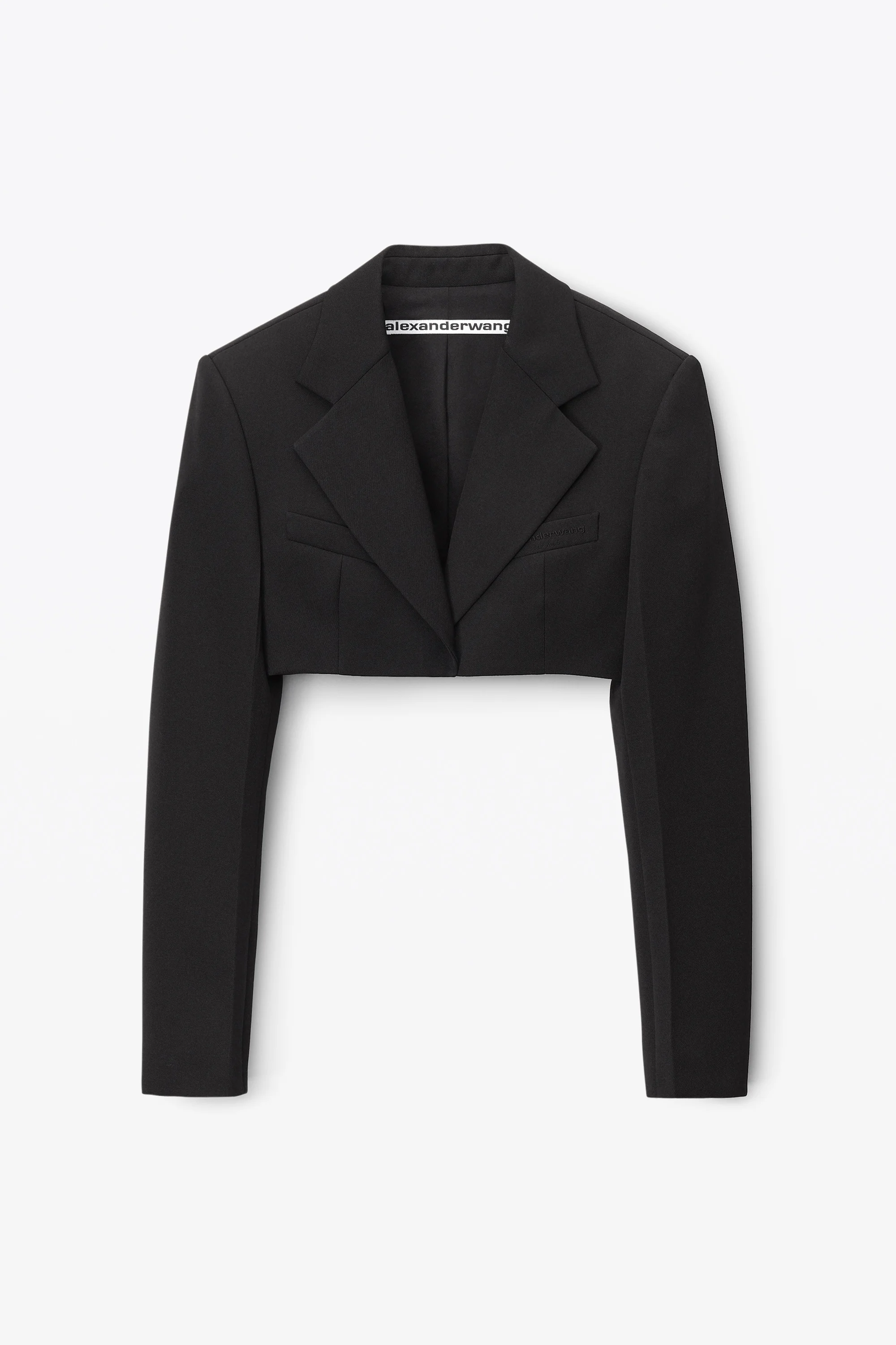 cropped tuxedo blazer in wool tailoring - 1