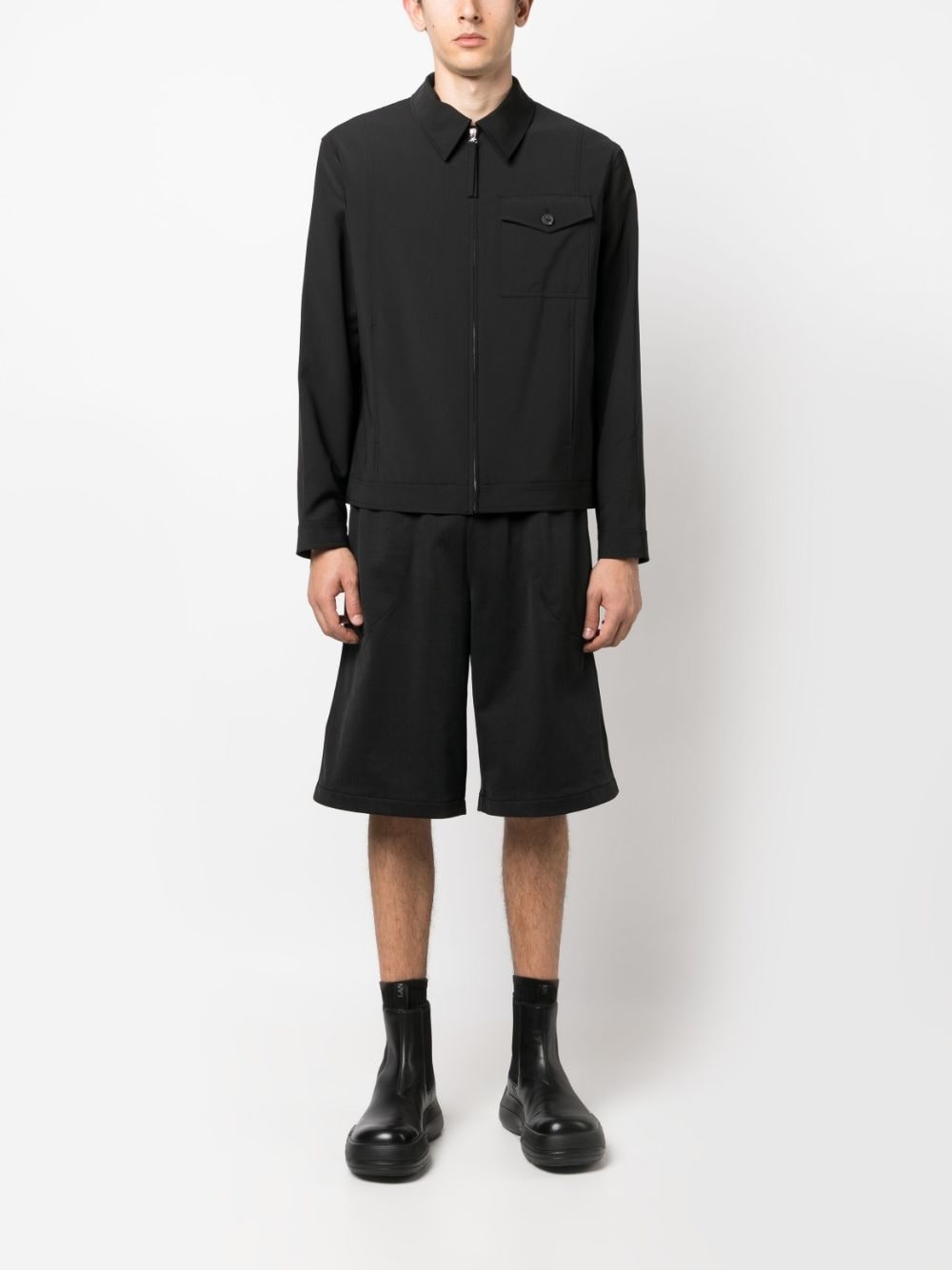 zip-up tailored shirt jacket - 2