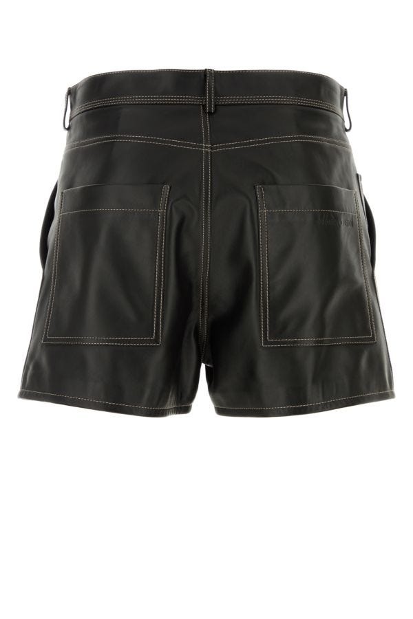 Fendi Man Black Leather Shorts - 2