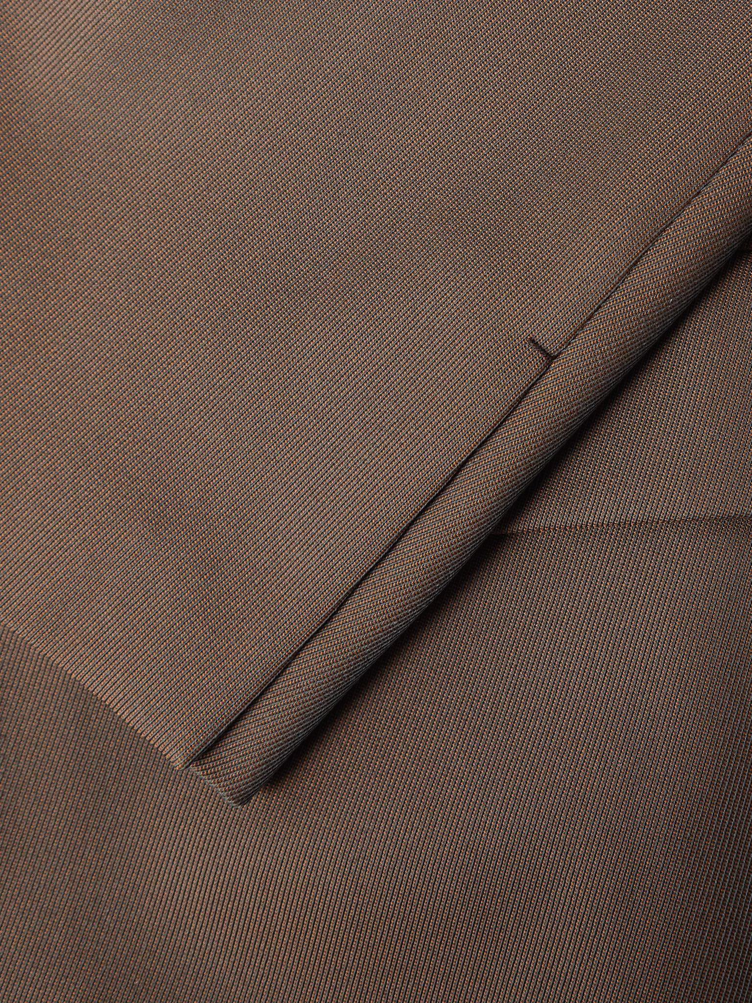 Virgin Wool-Blend Drill Blazer Brown - 5
