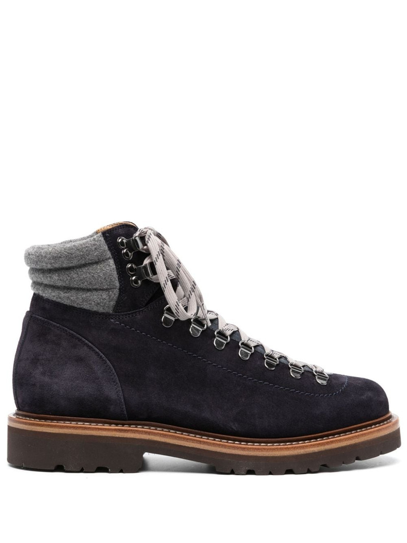 Brunello Cucinelli Mountain lace-up suede boots outlook