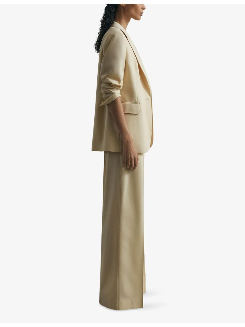 REISS Anya Wide-Leg Silk and Wool Trousers outlook