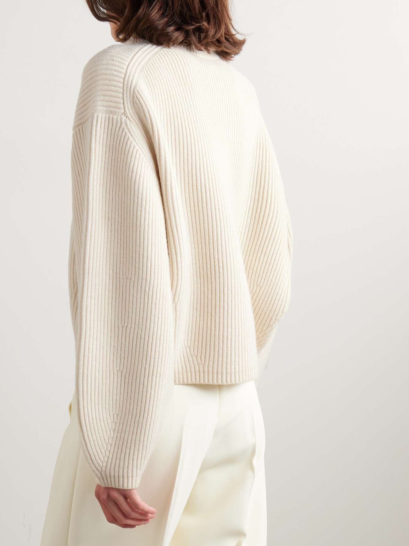 Ribbed wool-blend turtleneck sweater - 4