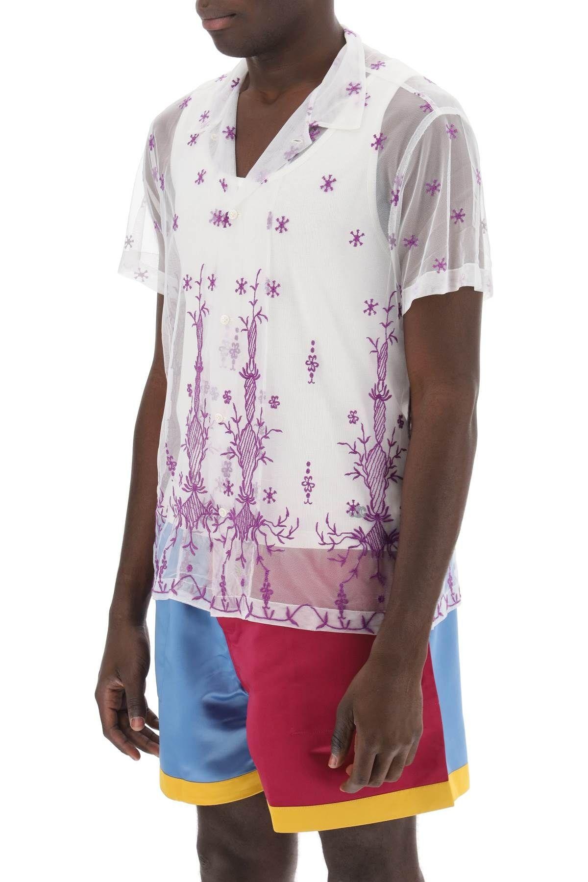 LAVANDULA BOWLING SHIRT IN EMBROIDERED TULLE - 5