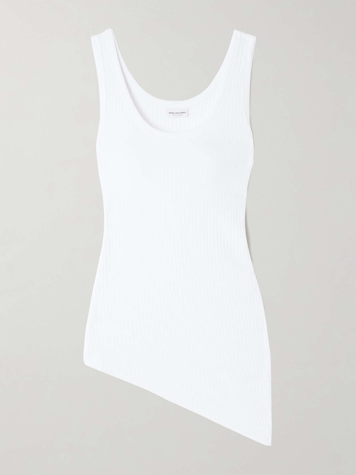 Asymmetric stretch cotton and modal-blend jersey tank - 1