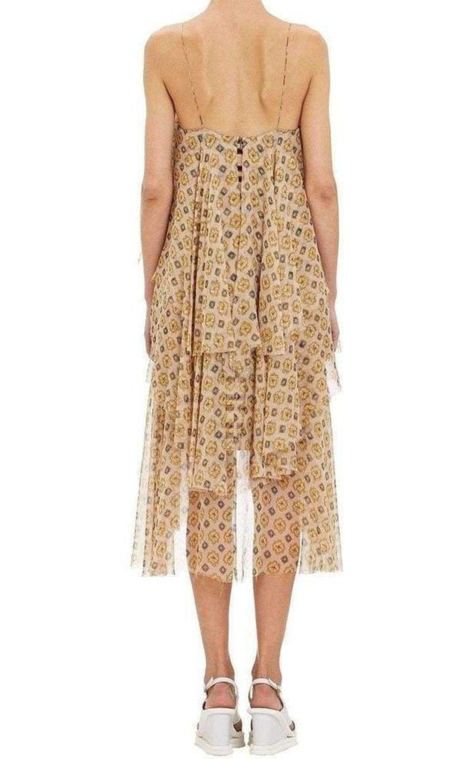Tiered Chiffon Slip Silk Dress - 4