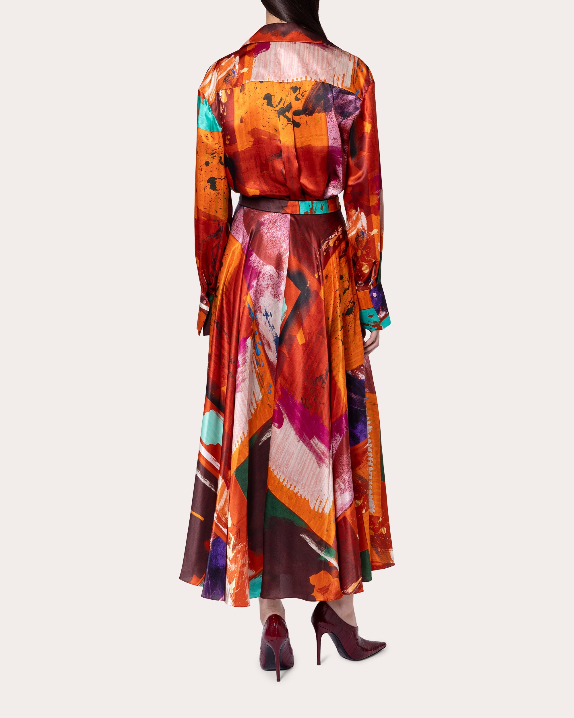 Ameera Abstract Silk Circle Skirt - 2
