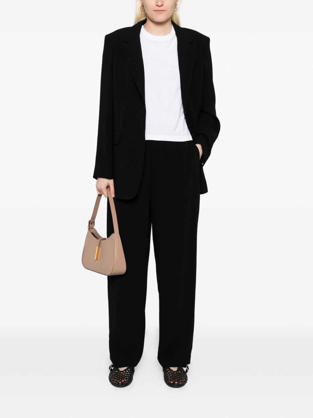 padded-shoulder blazer - 2