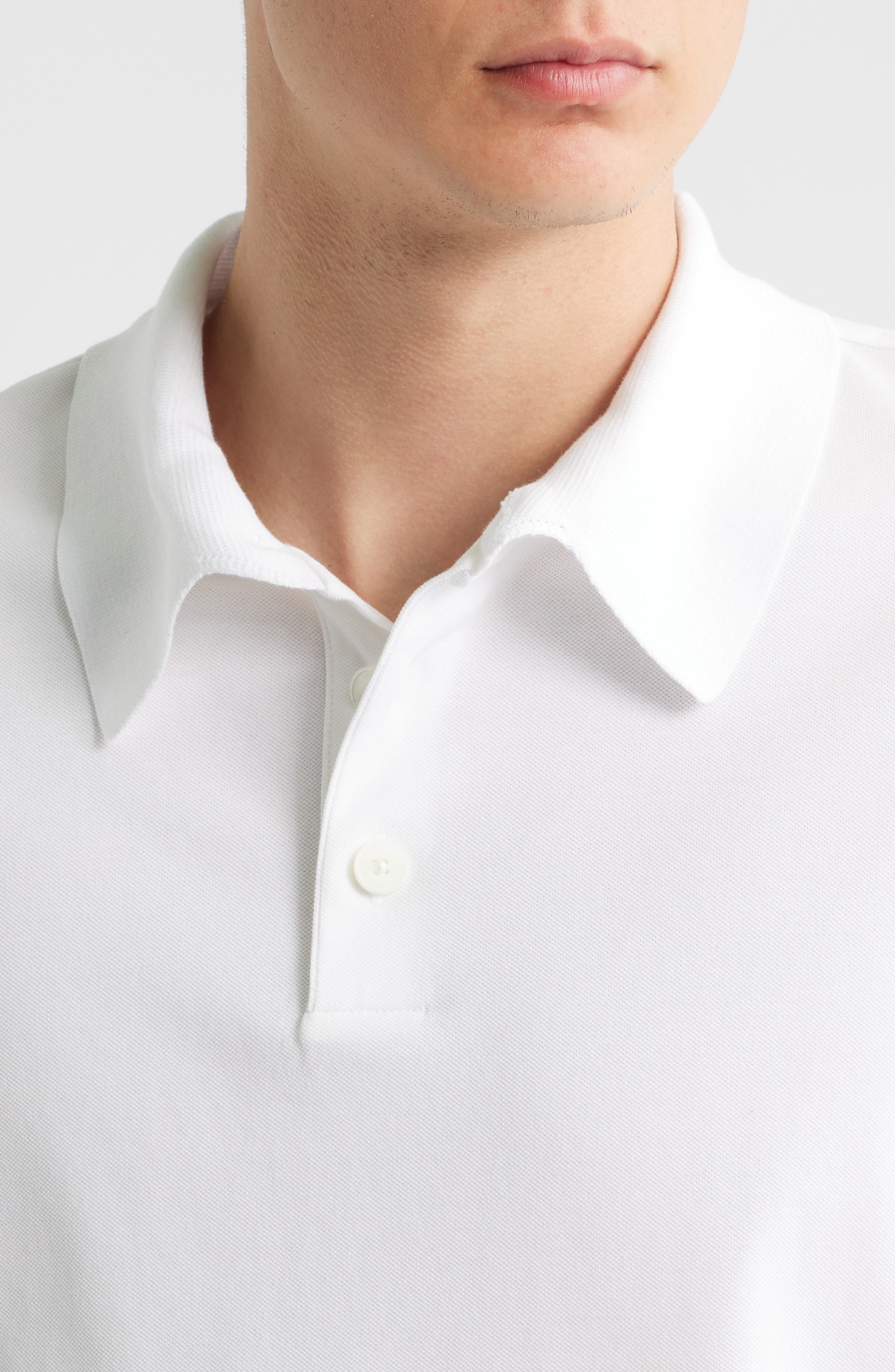 FRAME Cotton Pique Polo in White at Nordstrom - 4