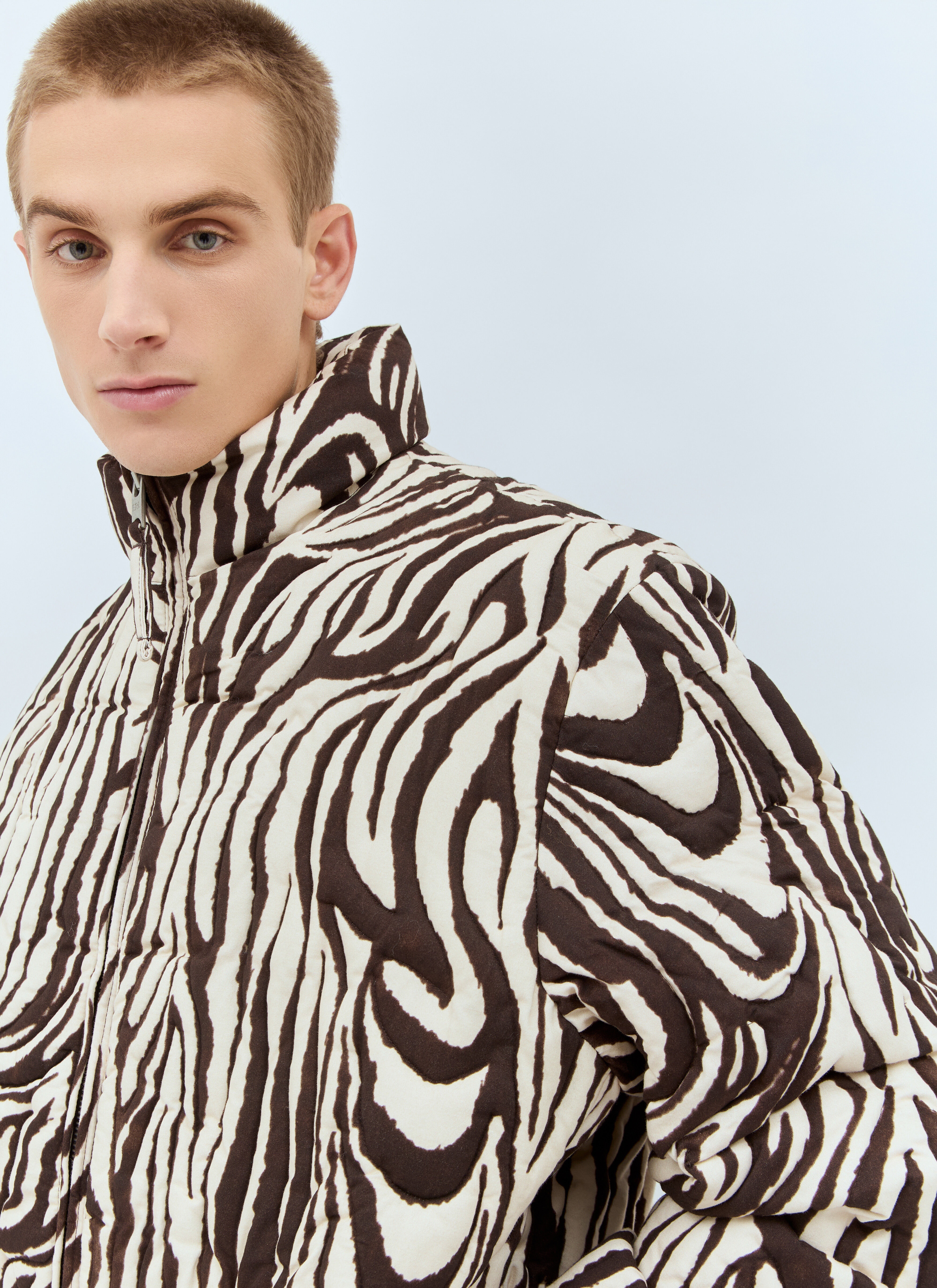 Zebra Quilted Puffer Jacket - 3