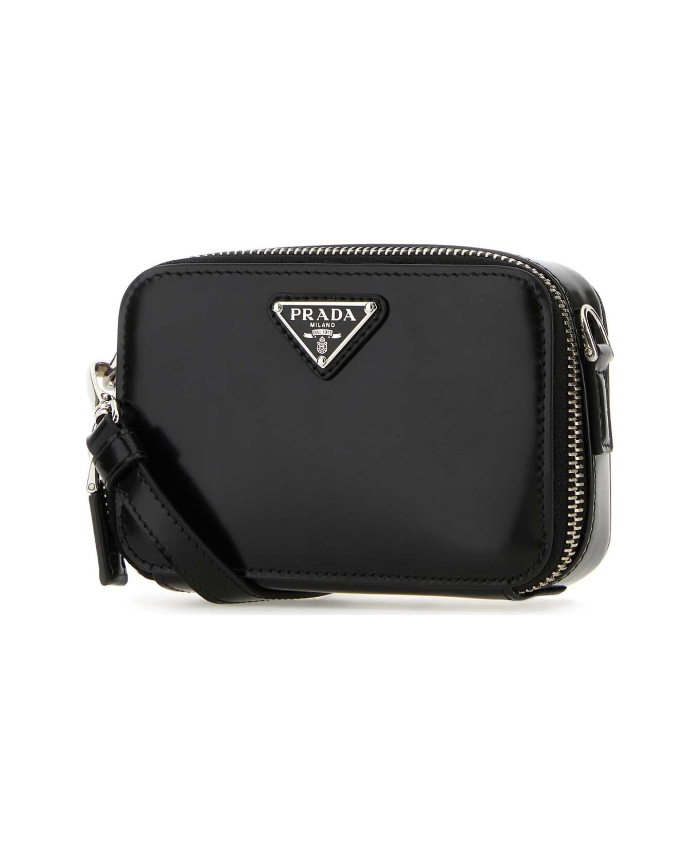 Black Leather Crossbody Bag - 2