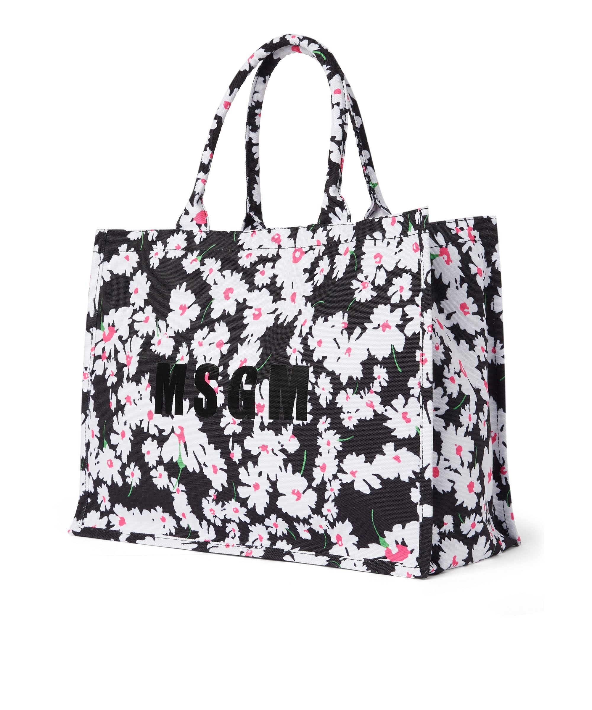 Canvas tote bag with daisy print - 3