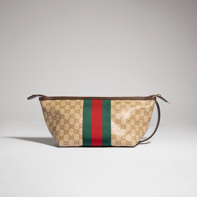 Small GG toiletry case with Web 7