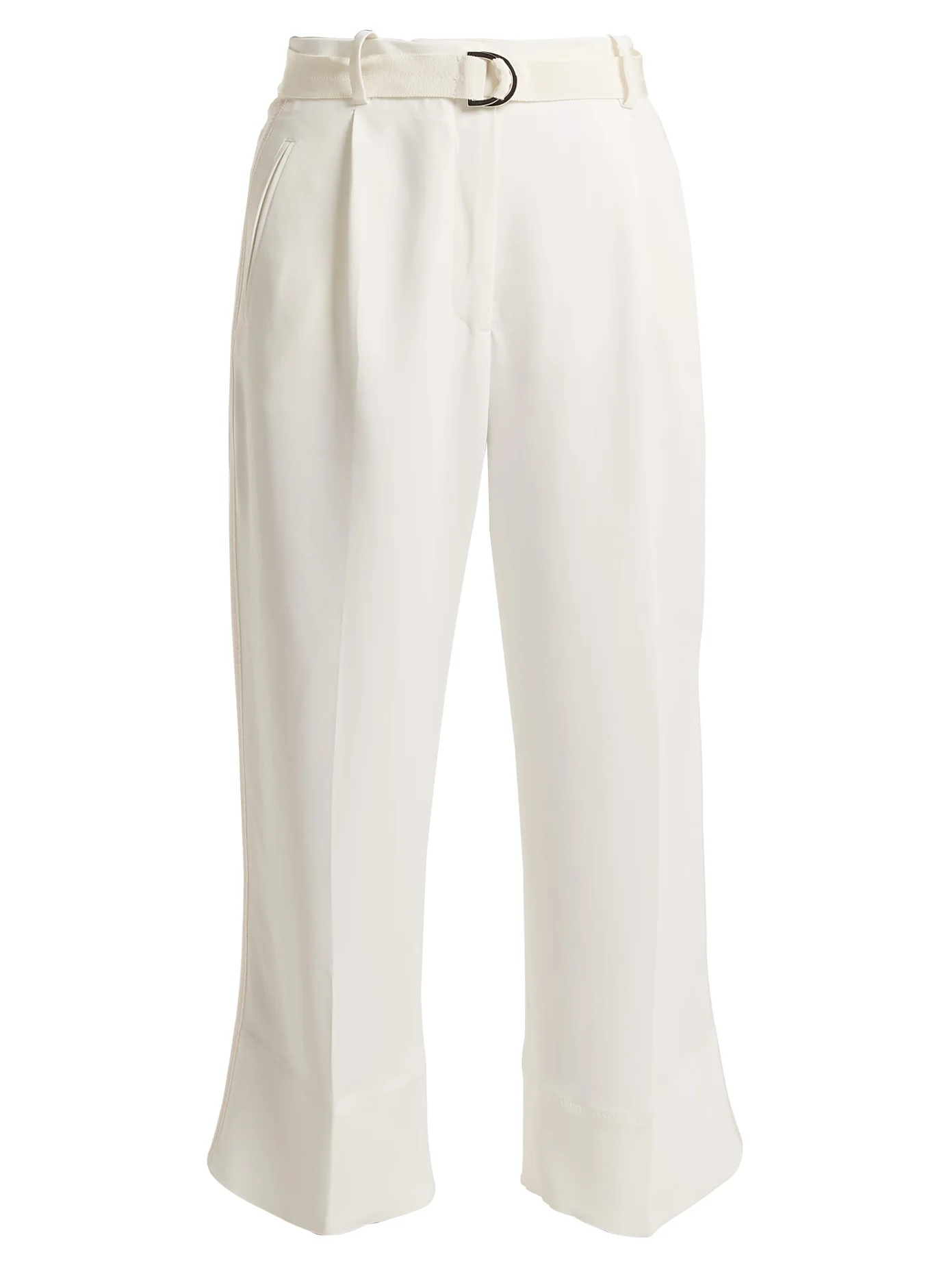 High-rise crepe cropped trousers - 1