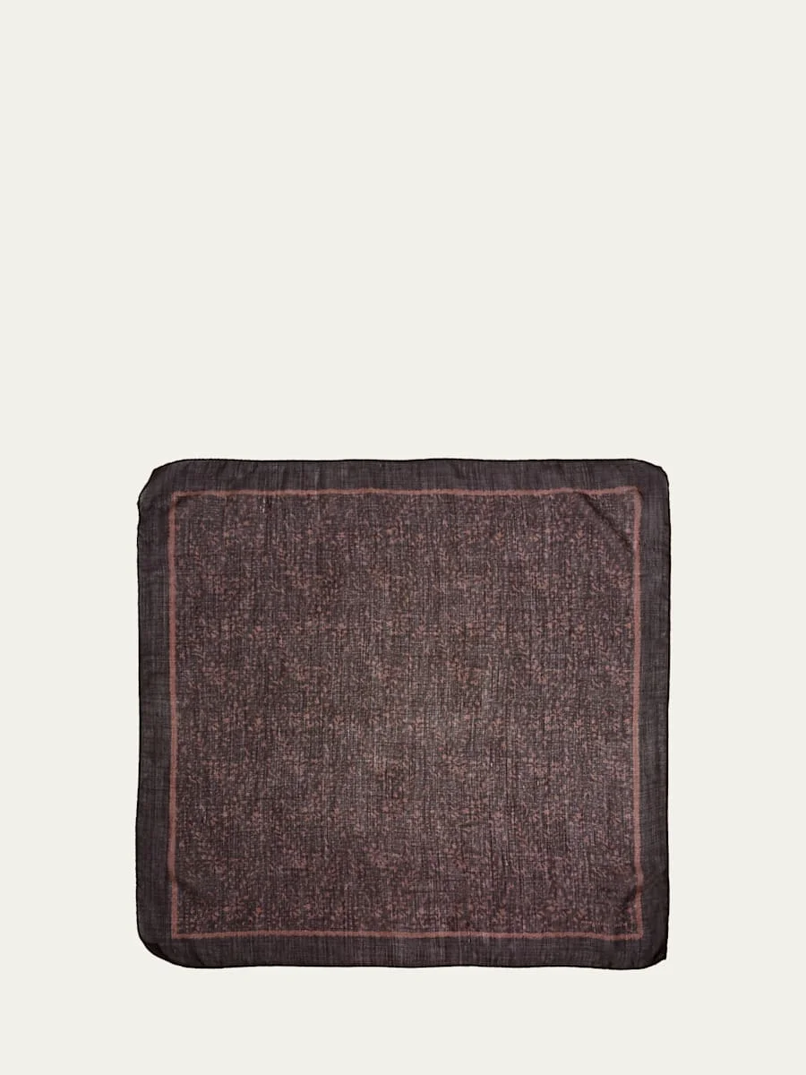 Men's Cashmere-Silk Paisley Handkerchief - 1