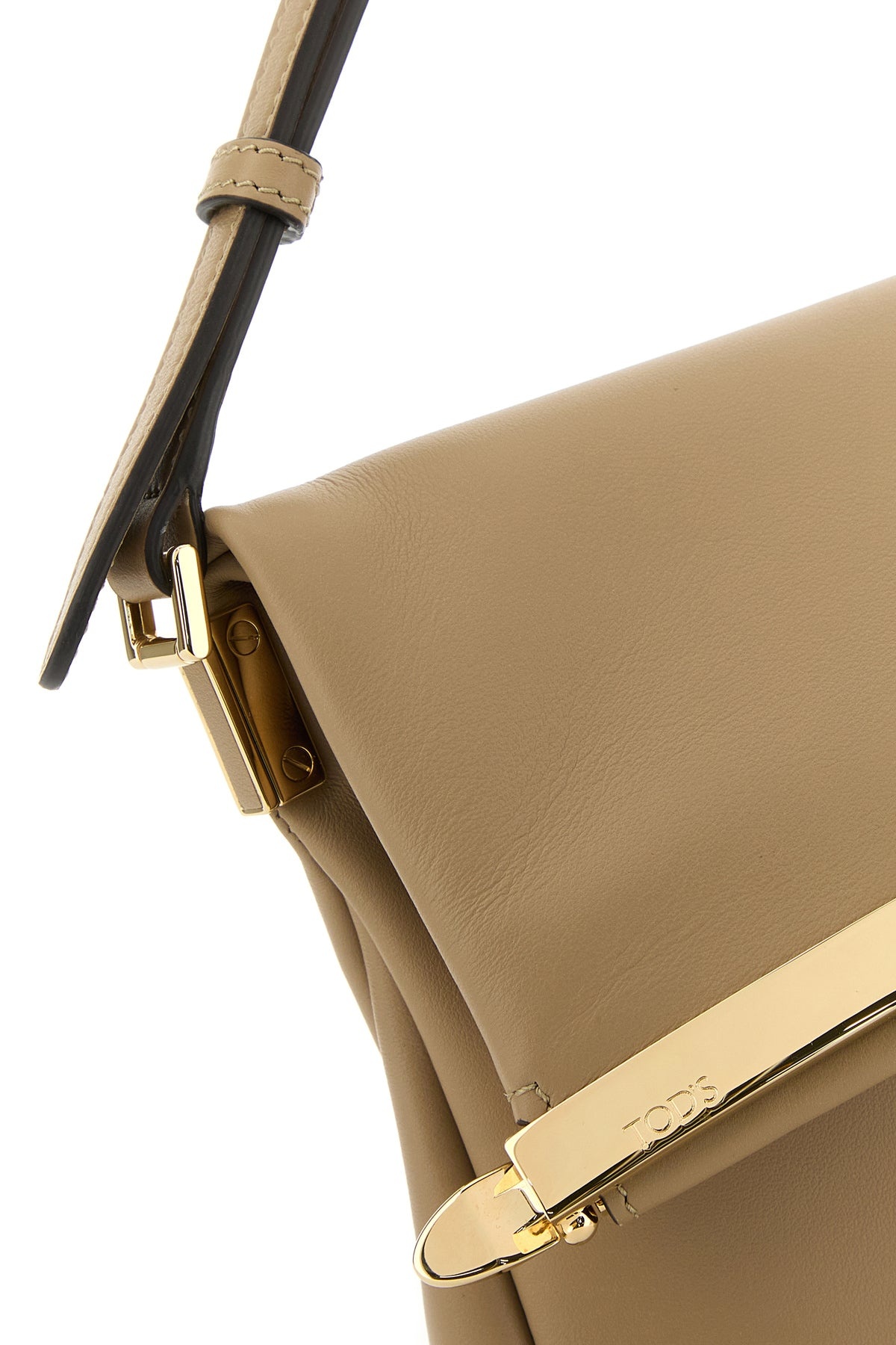 Beige leather shoulder bag - 4