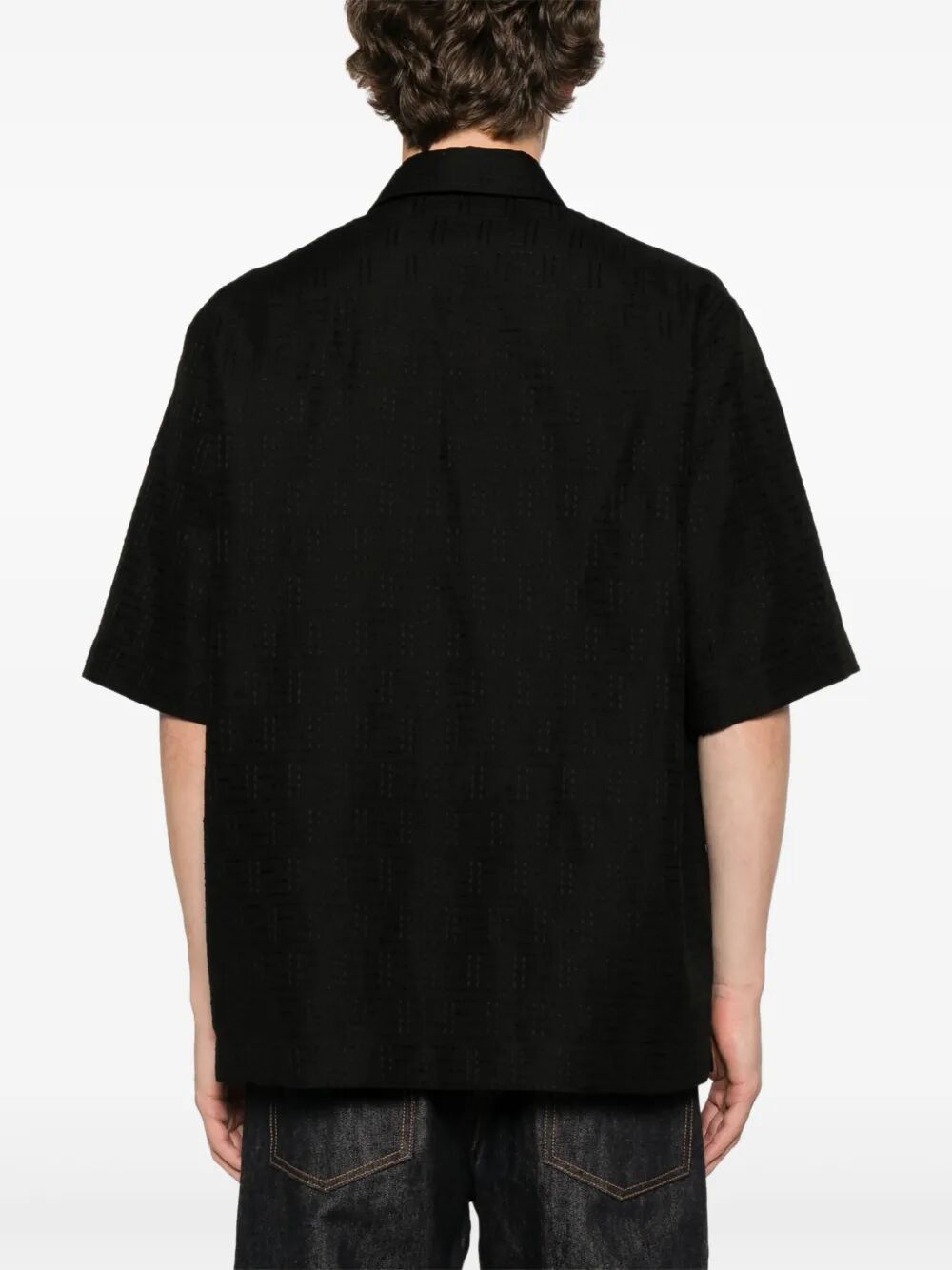 Fendi Men Linen Ff Jacquard Oversize Shirt - 3