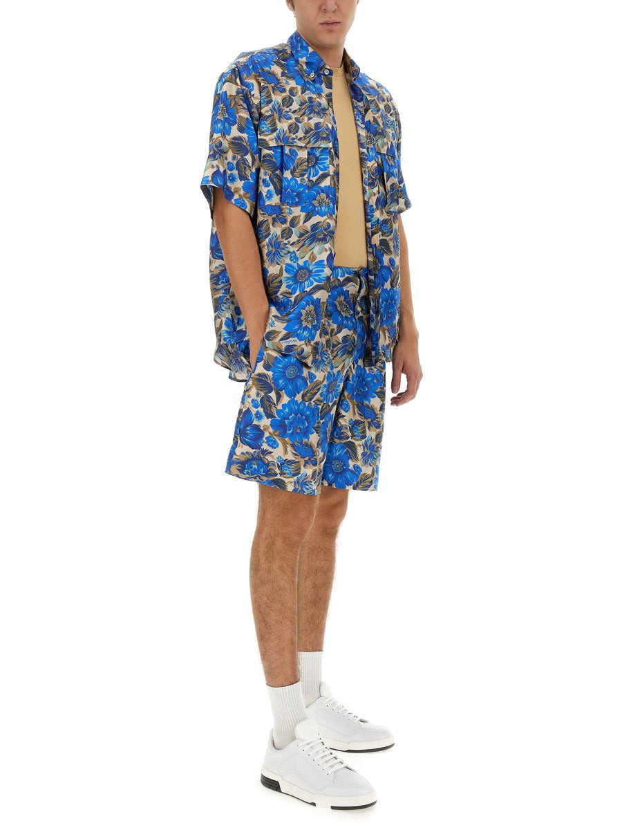 Moschino Men Short All Over Blue Flower - 2