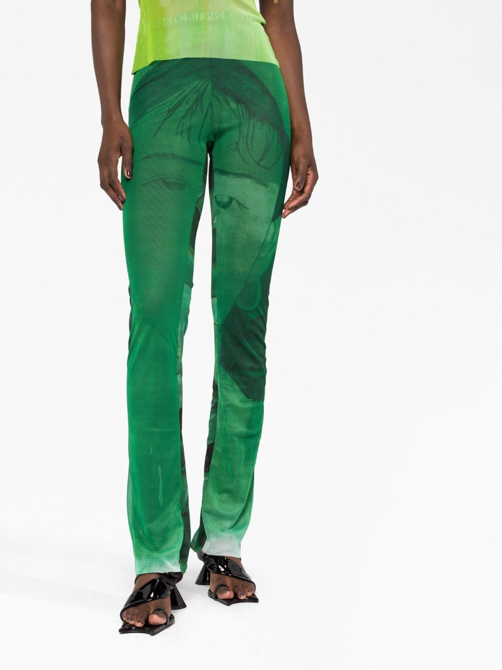 logo-waistband mesh trousers - 5