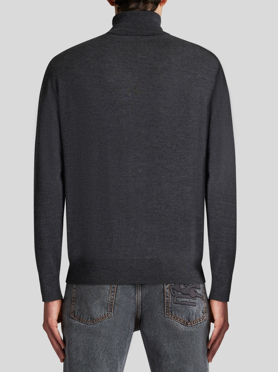 POLO NECK WOOL JUMPER WITH LOGO - 4