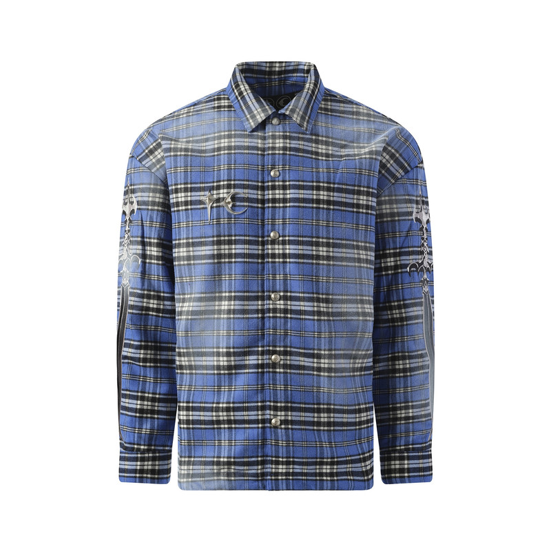 Thug Club Arab Sword Flannel Shirt in Blue outlook