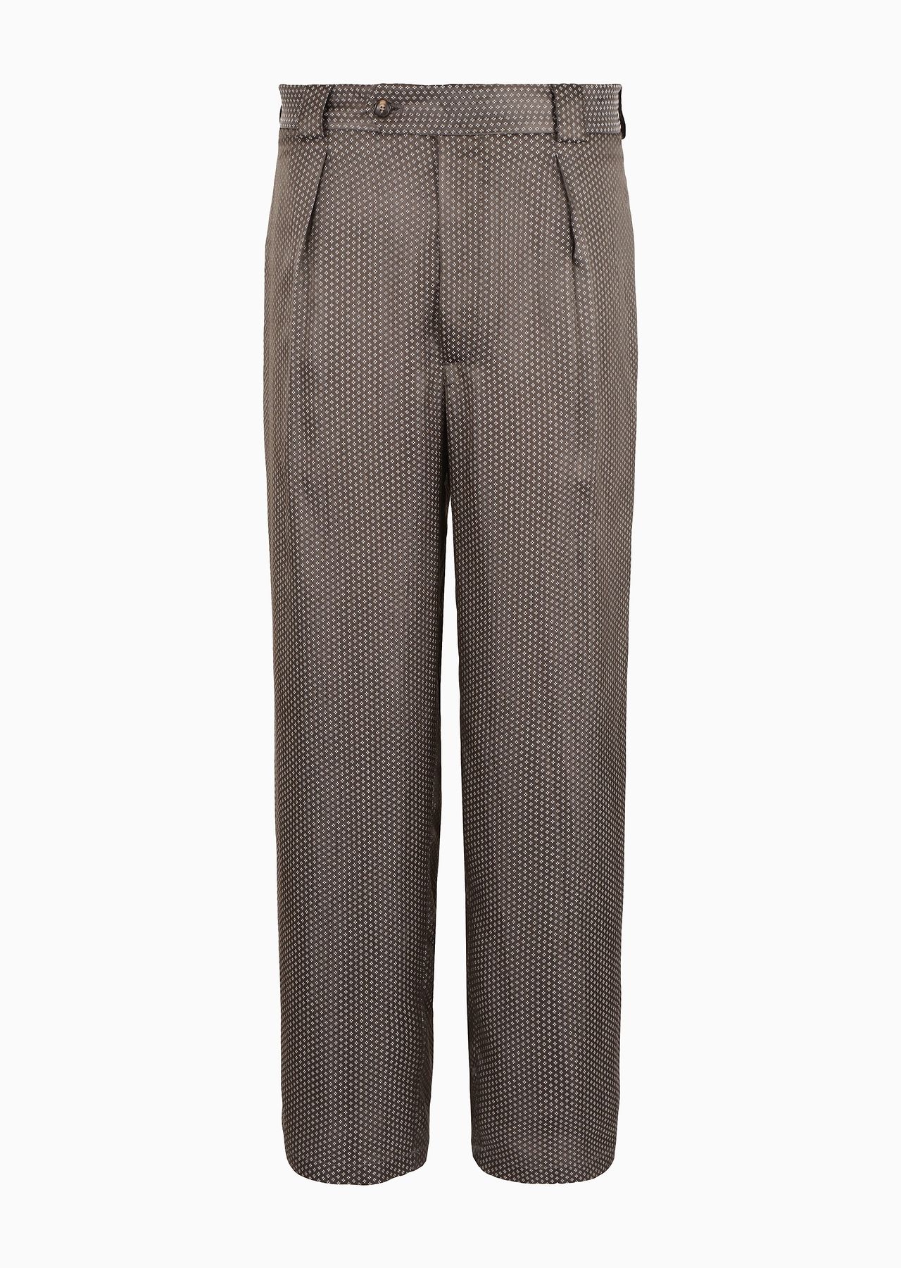 ASV viscose-blend jacquard single-pleat trousers - 1