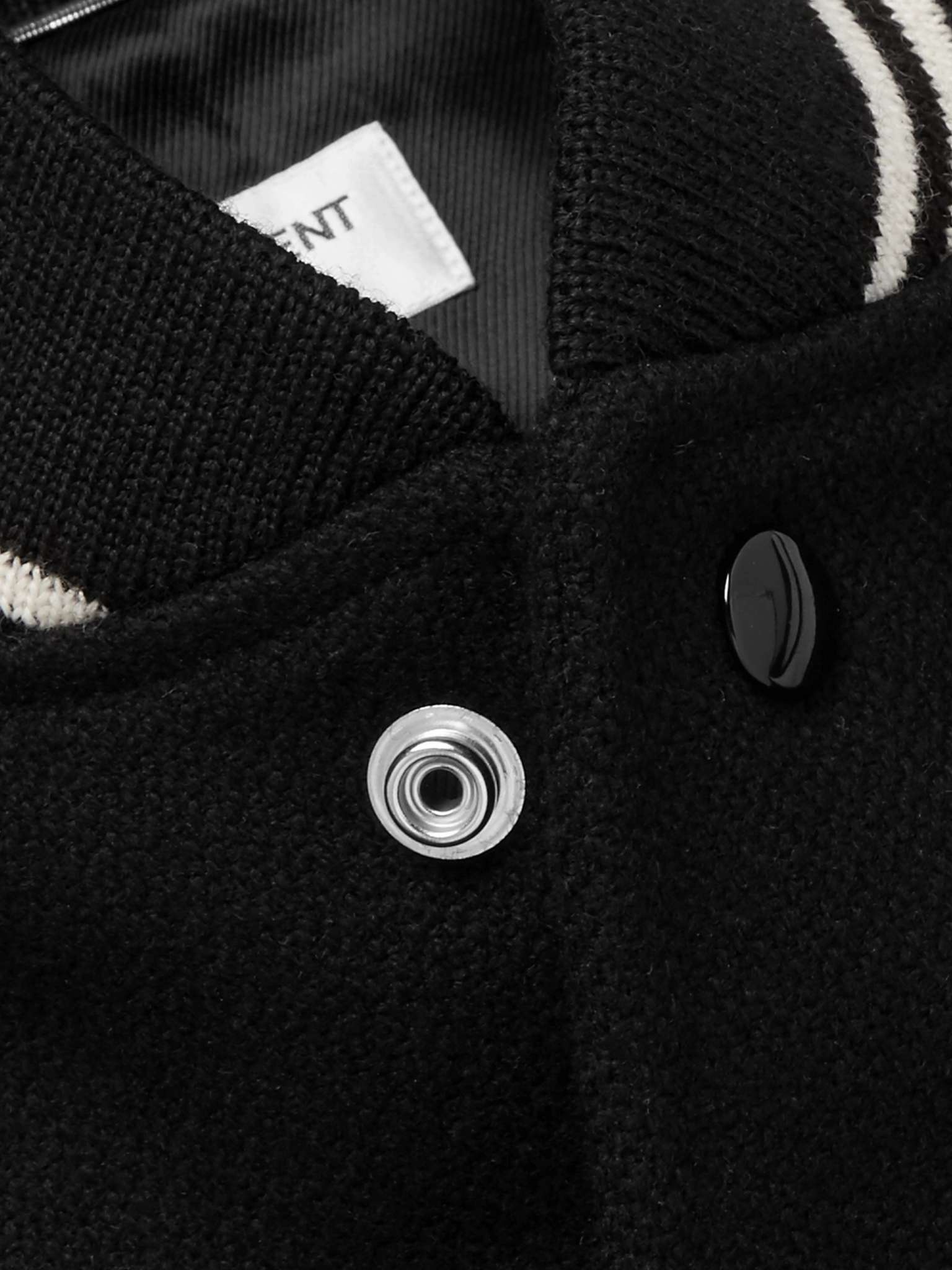 Teddy Slim-Fit Leather-Trimmed Wool-Blend Bomber Jacket - 5
