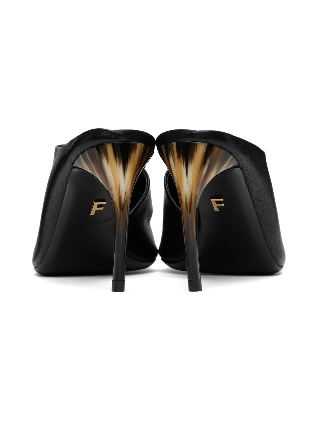 Black Curved Heeled Sandals - 2