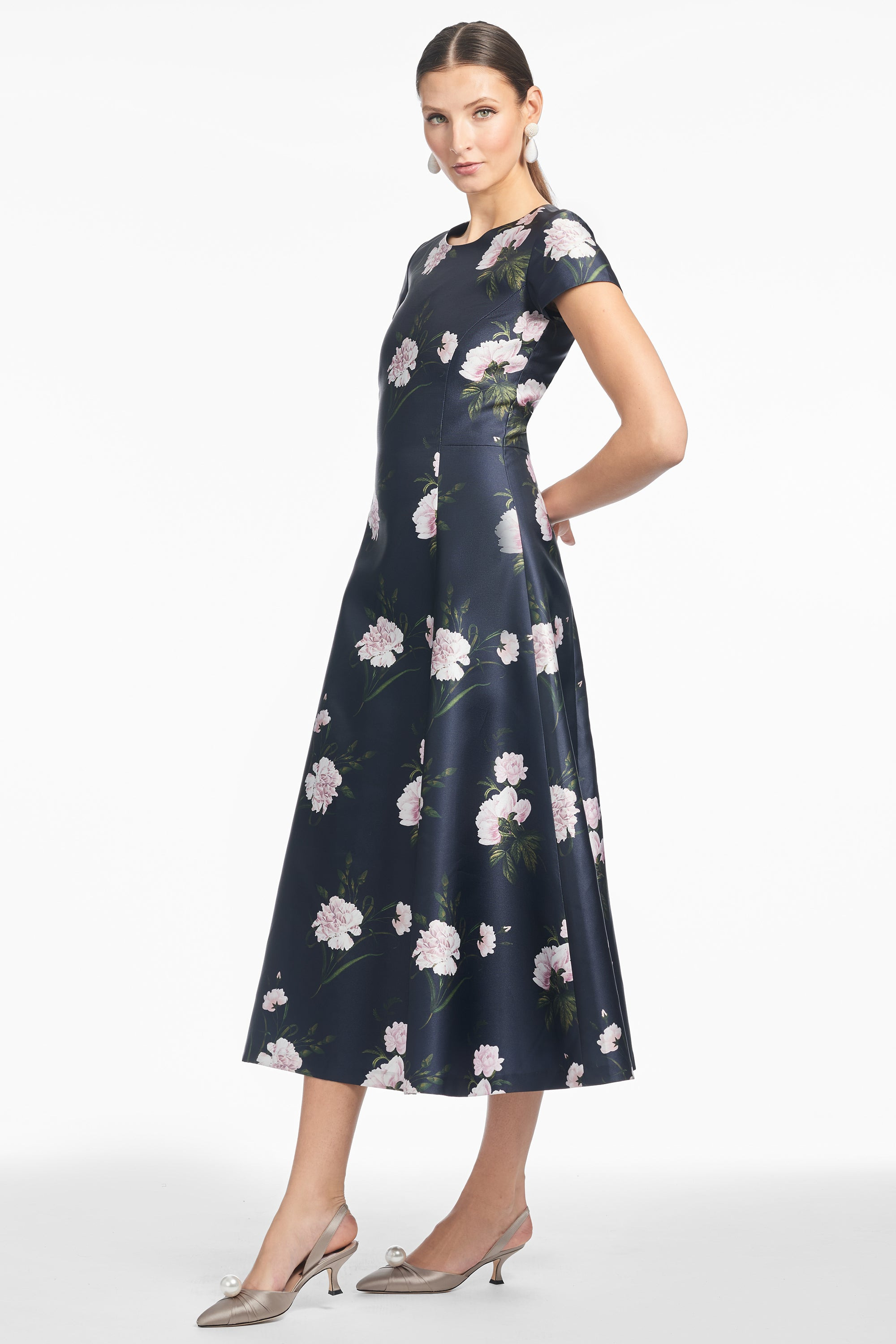 JACKIE DRESS - DARK MIDNIGHT CARNATIONS - 2