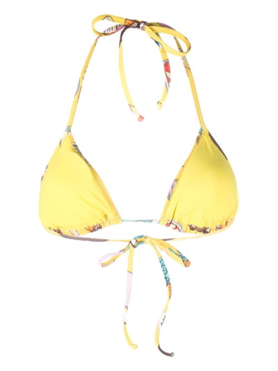 Moschino graphic-print halterneck bikini top outlook