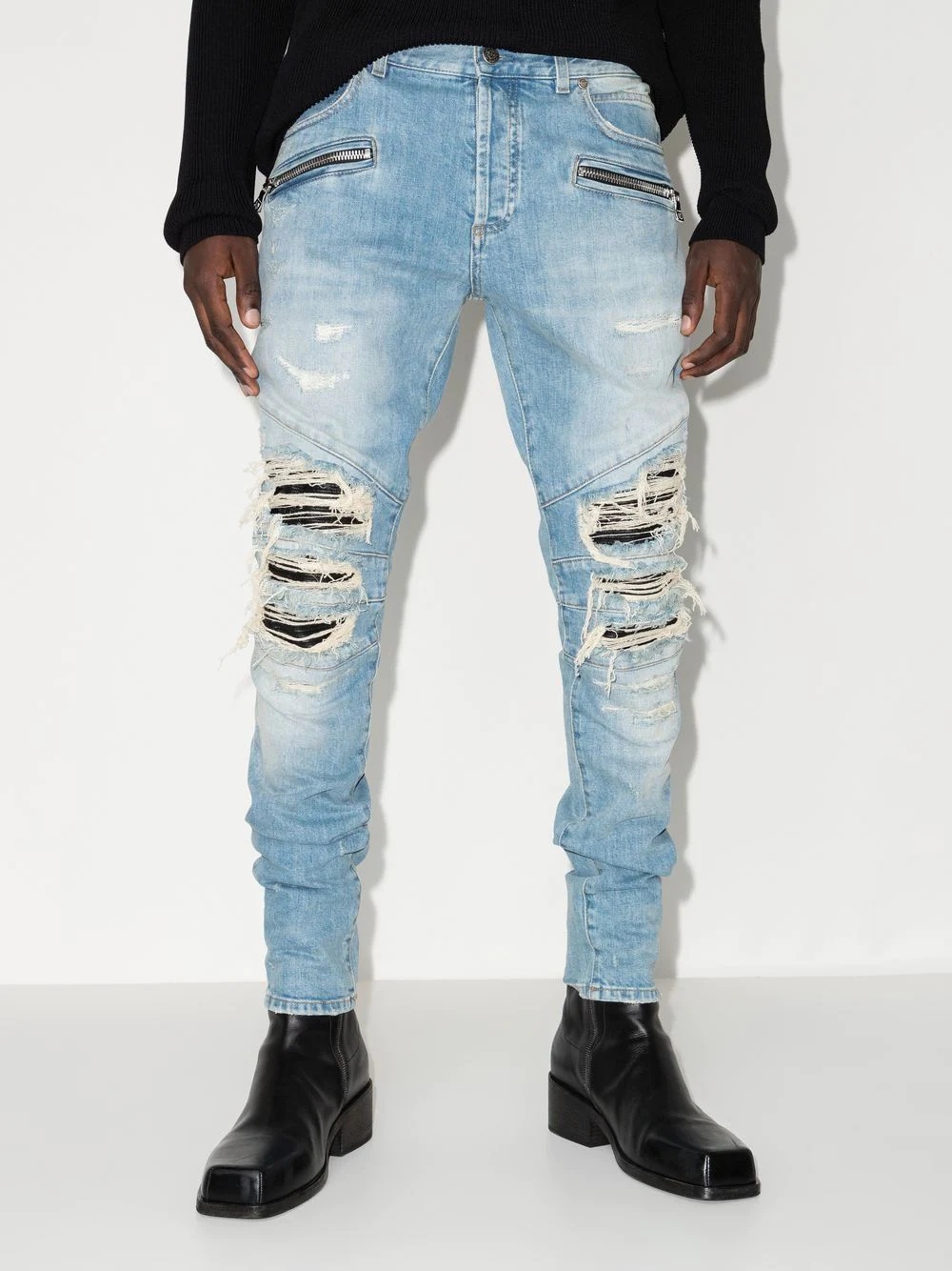 distressed-effect skinny jeans - 2