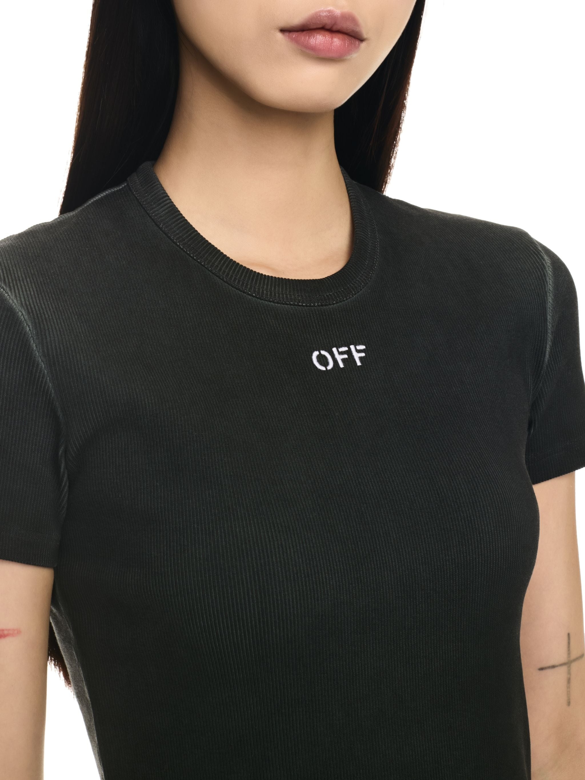 Off-White Off Stamp Rib Basic Tee | REVERSIBLE