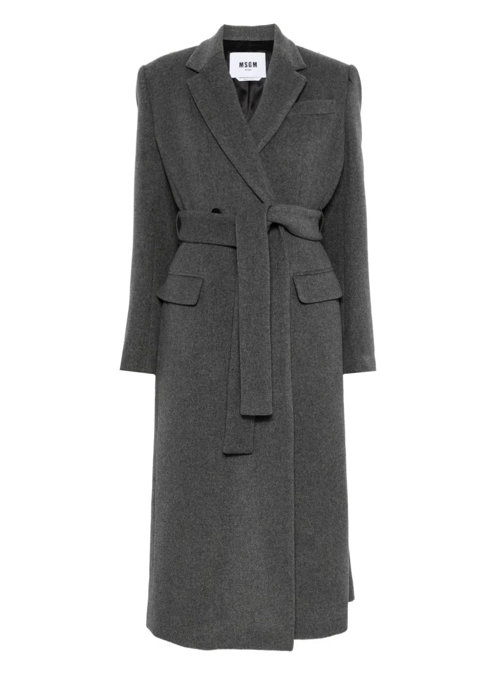 belted wool coat - 1