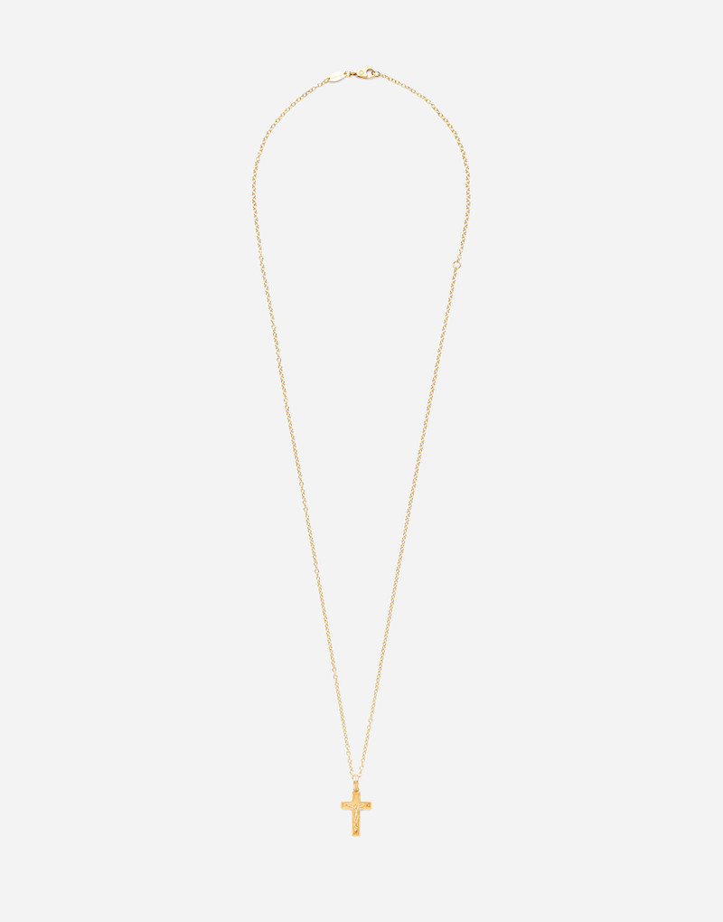 Cross pendant on yellow gold chain 1