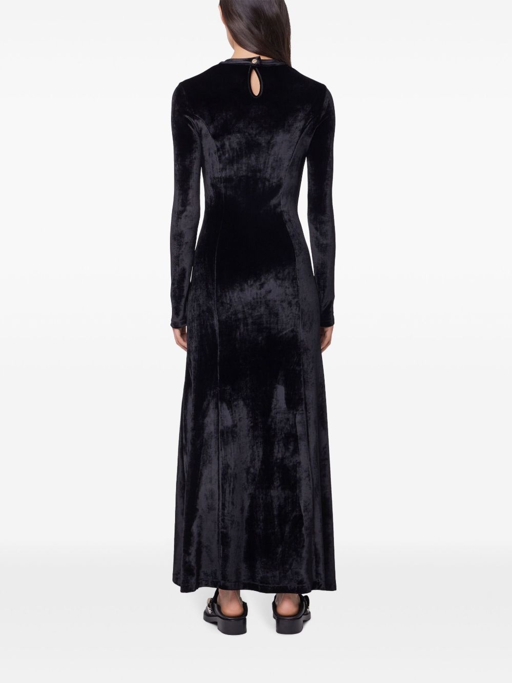 draped velvet maxi dress - 4