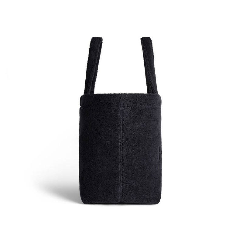 Women's Jumbo Large Tote Bag In Towel Fabric in Black 3