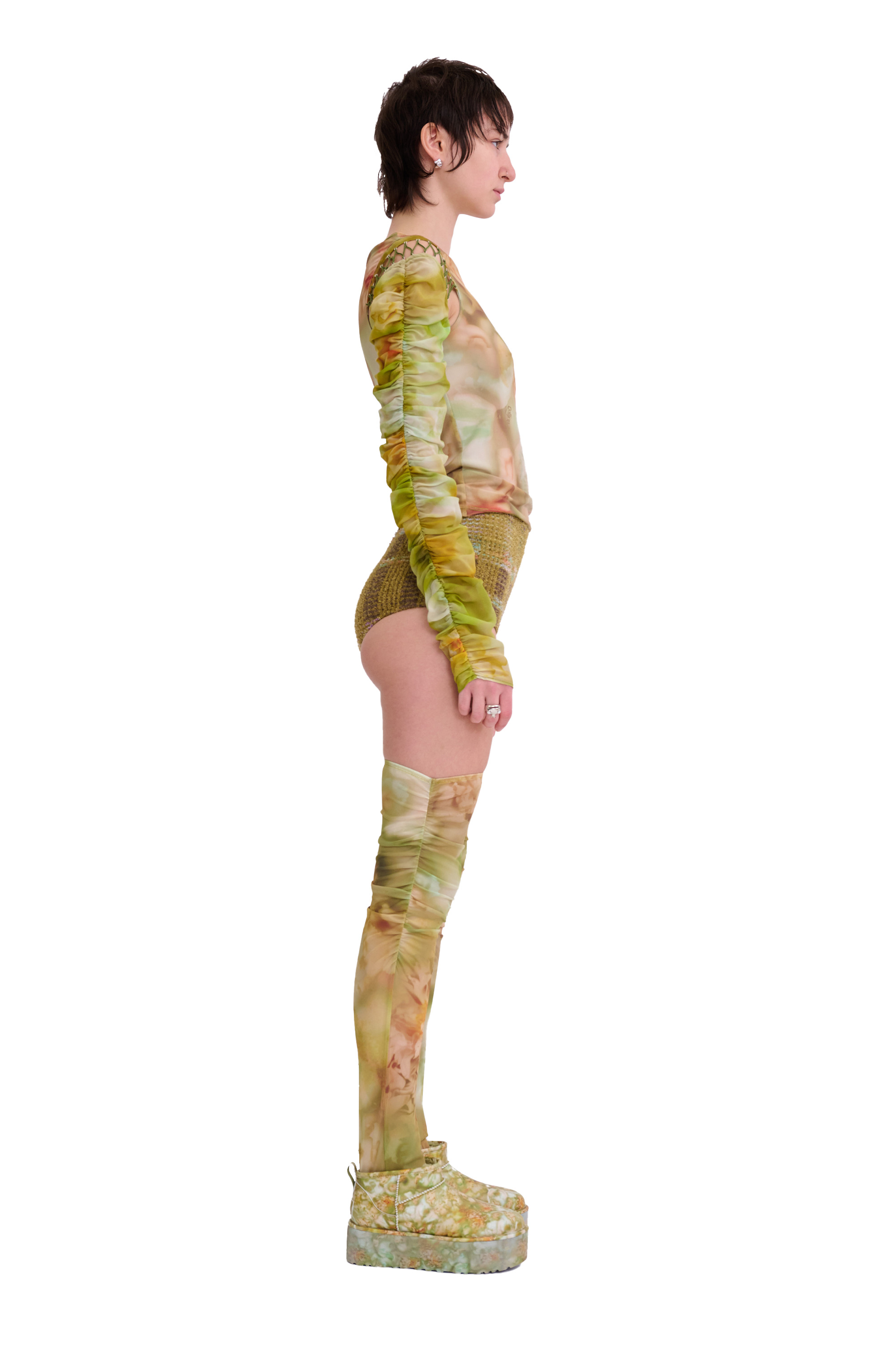 SAGE MOLTEN FLORAL CARDIO DELILAH TOP - 4
