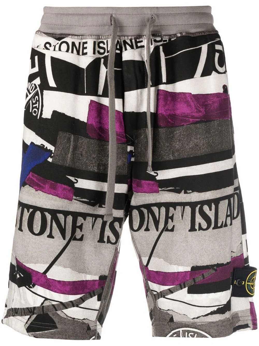 logo-print track shorts - 1