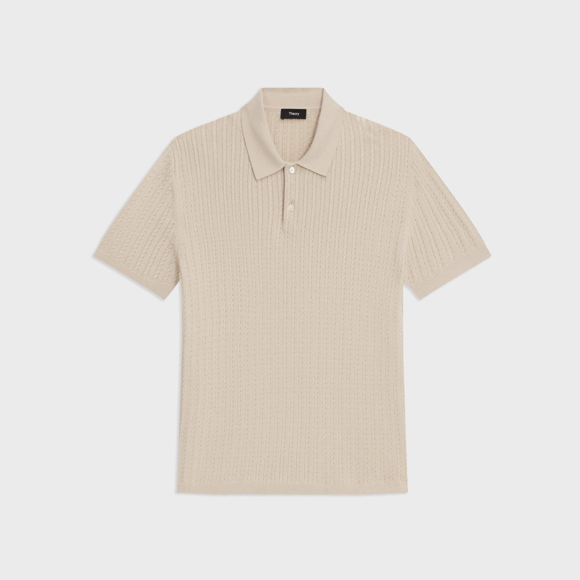 Cable Knit Polo in Cotton - 1