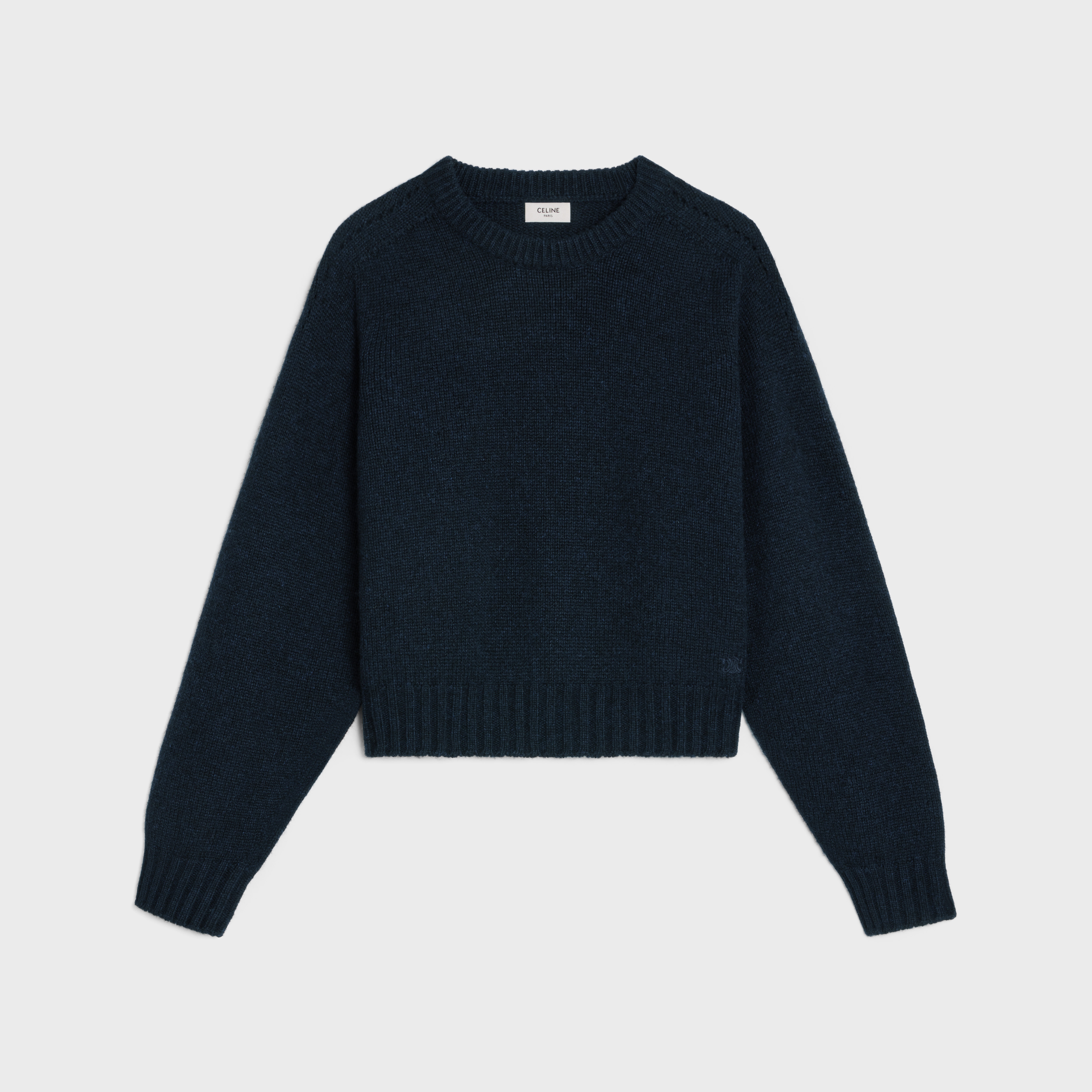 crew neck sweater in seamless cashmere - 1