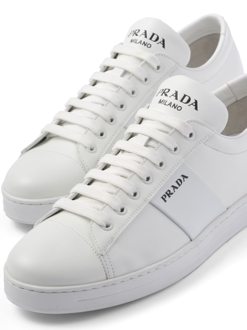 brushed leather sneakers - 5