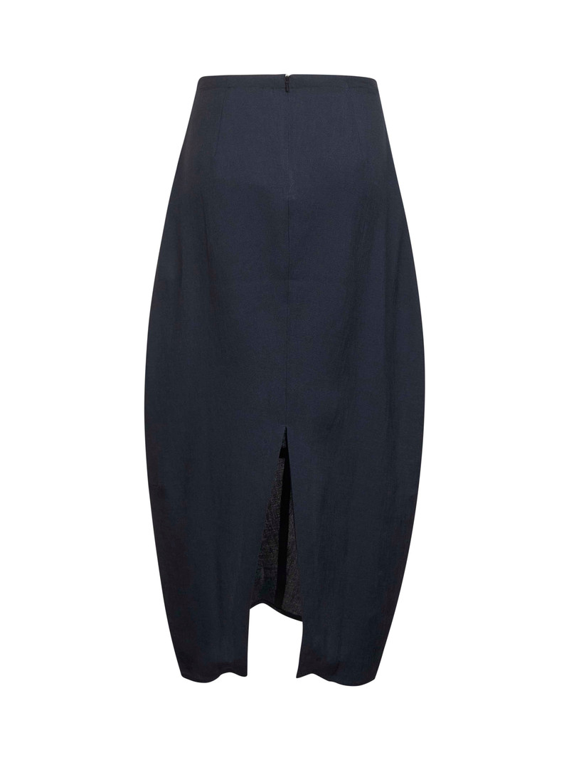Studio Nicholson Blue twill Beni midi skirt outlook