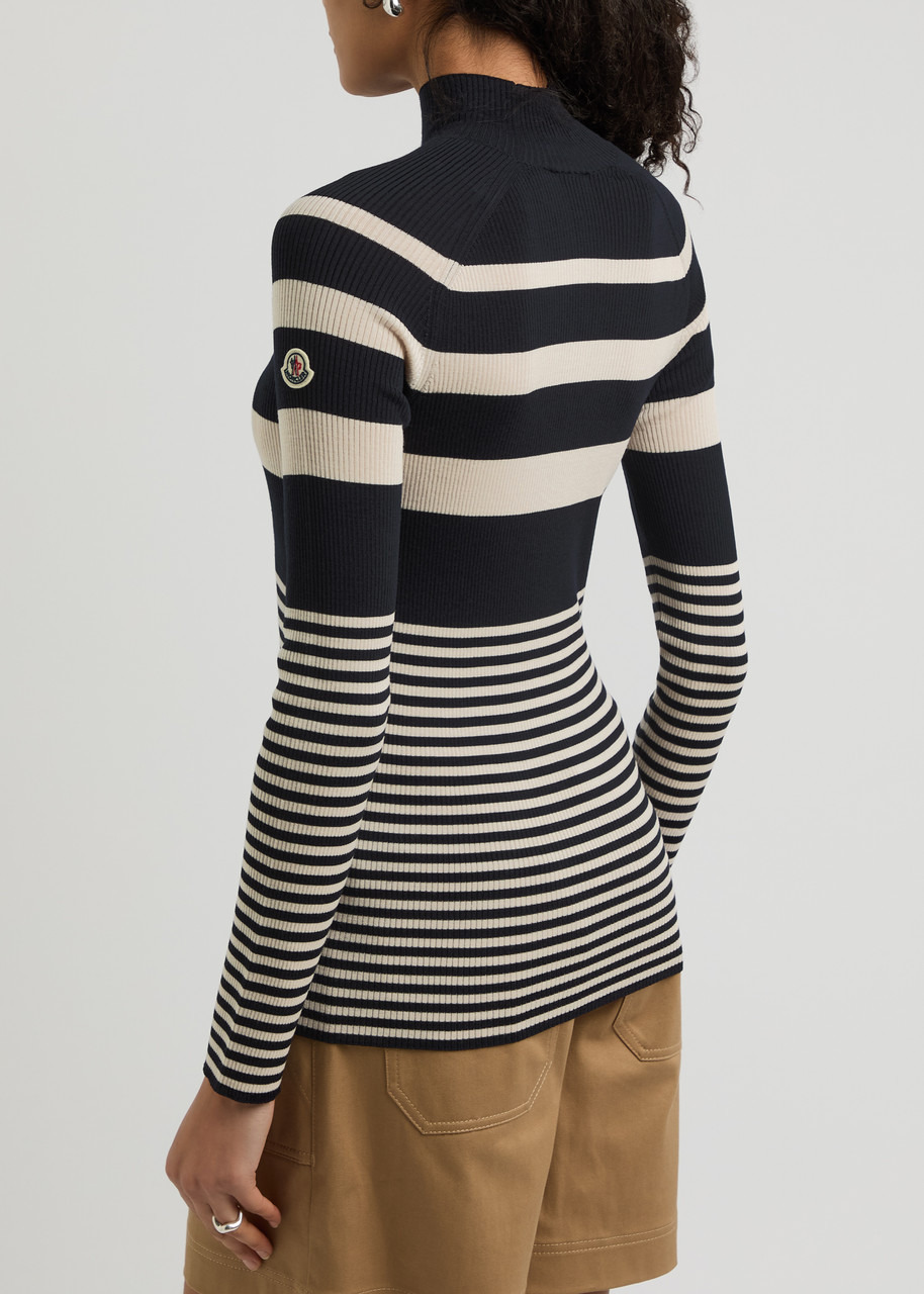 Moncler Striped-intarsia Ribbed Wool top - 3
